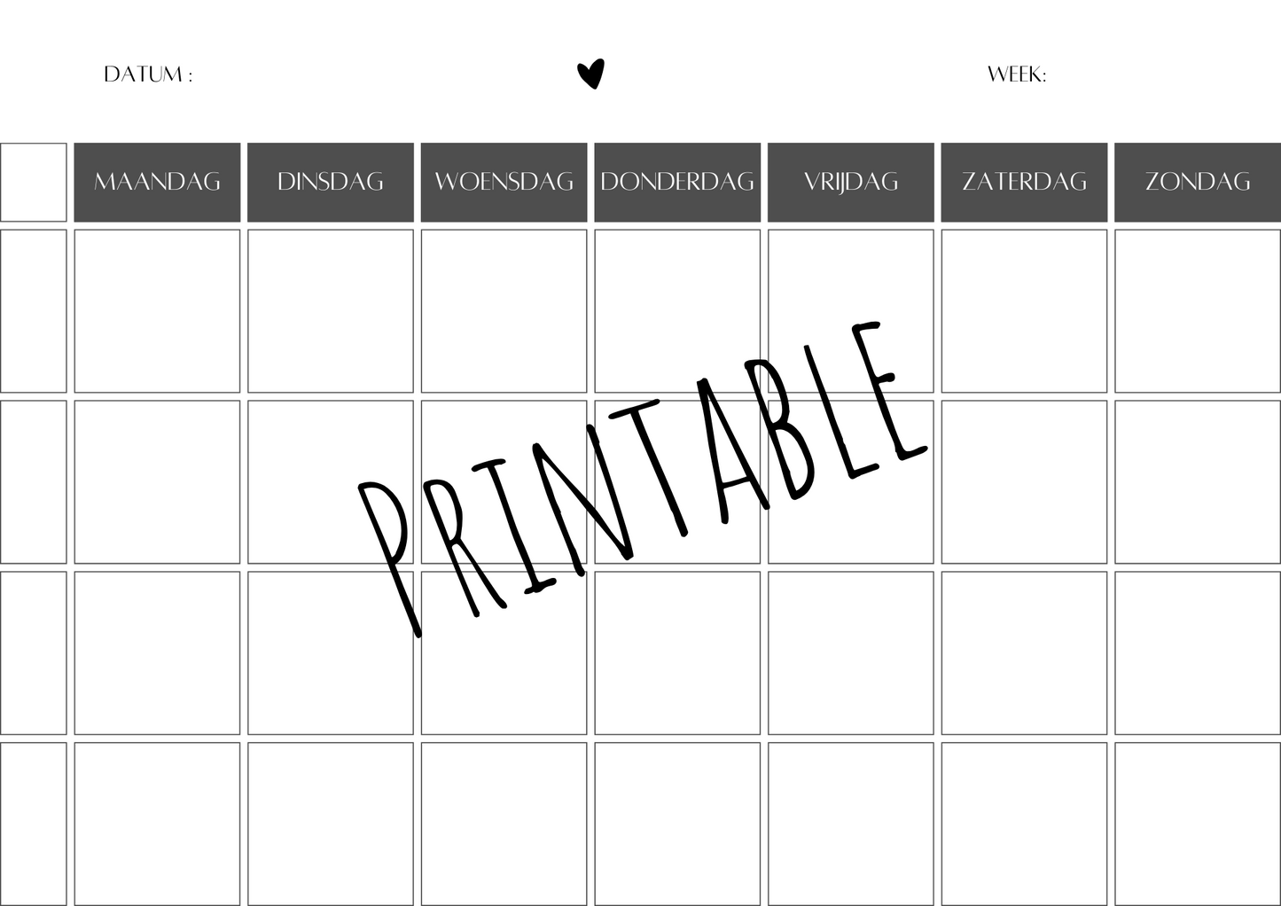 Printable | Weekplanner